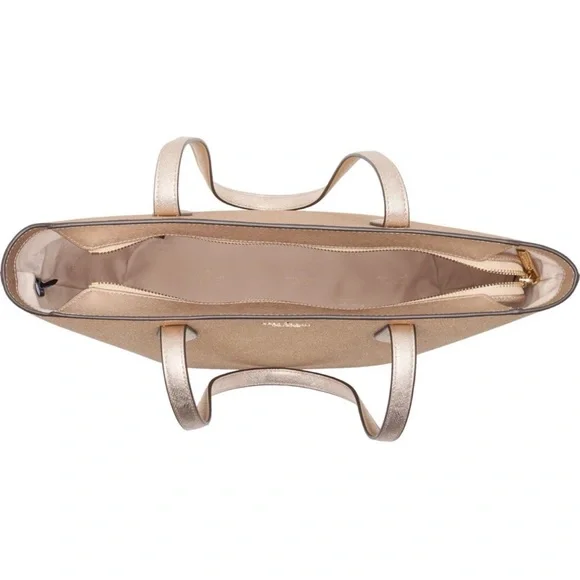 NWT Kate Spade Glimmer Large Top Zip Tote Shoulder Bag Gold Glitter NEW W/ Tags - Picture 7 of 9